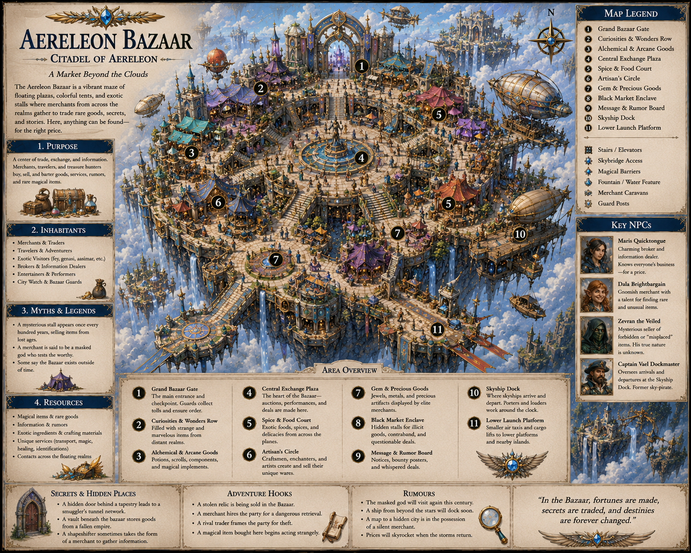 Aereleon bazaar — Skyward Isles campaign art